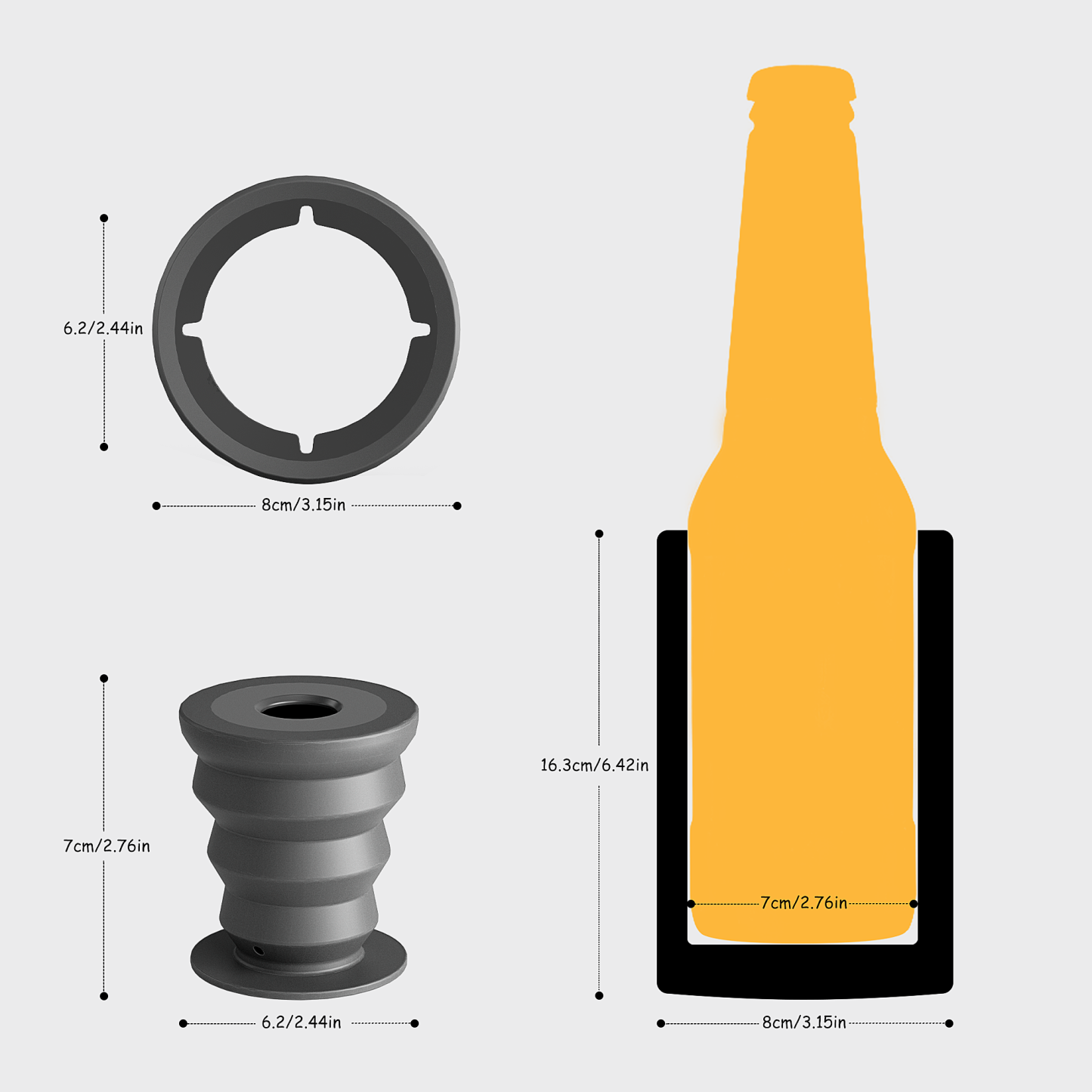 17 oz can cooler graphite black