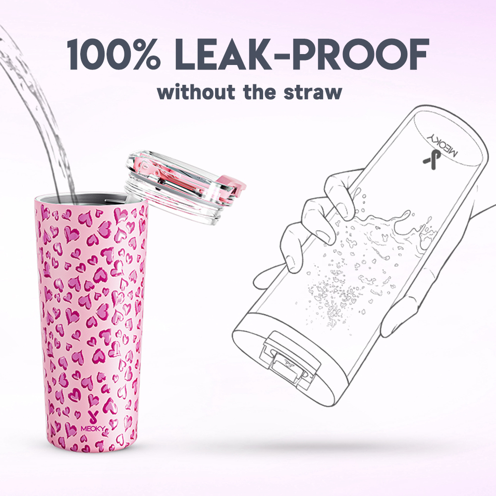 24oz cold cup 2 in 1 lid valentine pink love