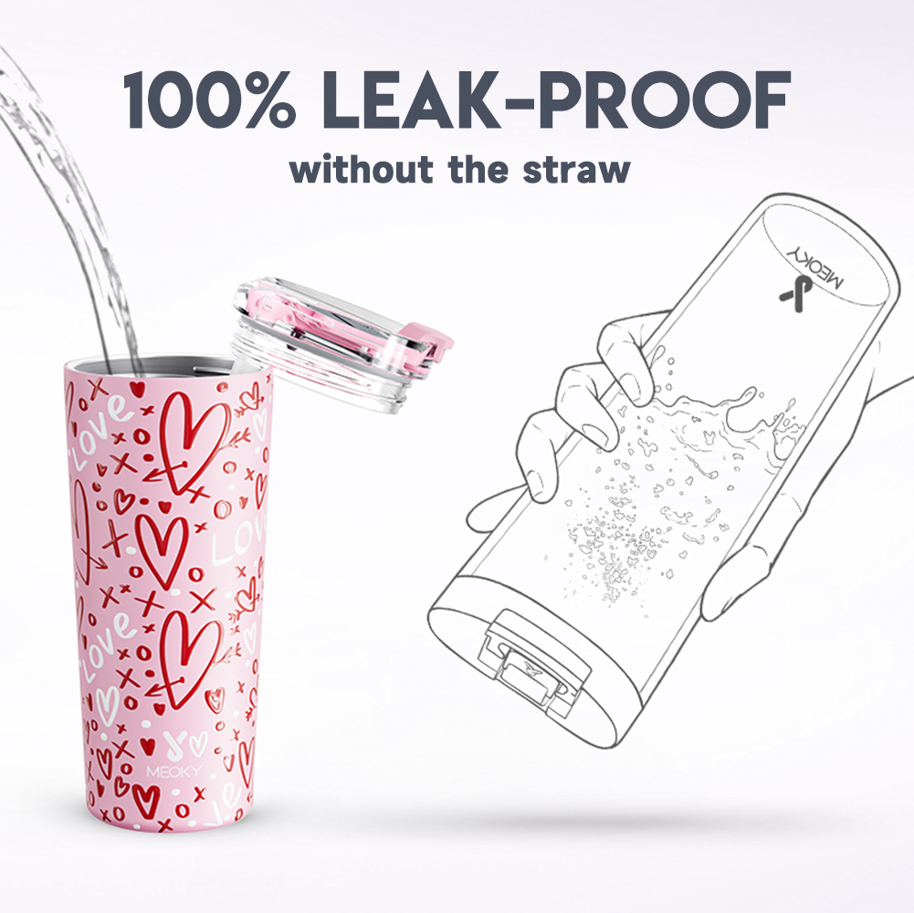 24oz cold cup 2 in 1 lid valentine pink valentine