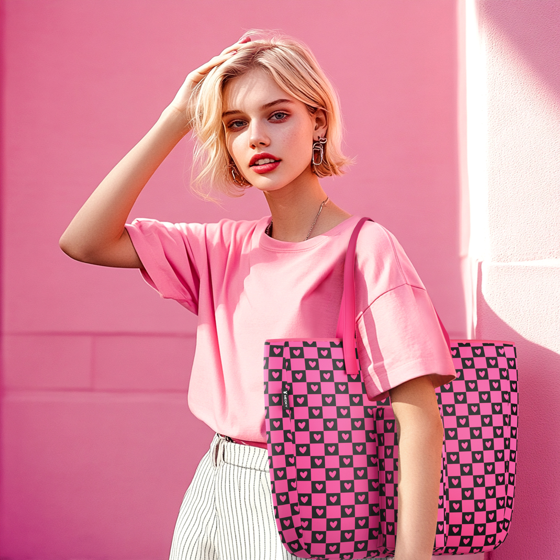 tote bag love grid