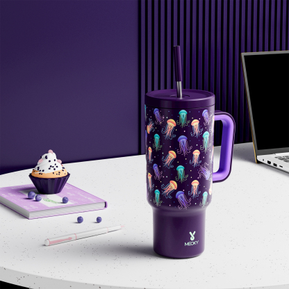 40oz Tumbler With Straw Glow Medusas