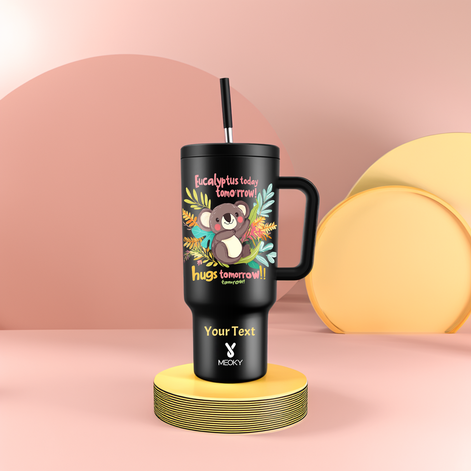 40oz Tumbler With Straw Customized - Cartoon Animals Collection - Gifts for yourself, family, friends, lovers!