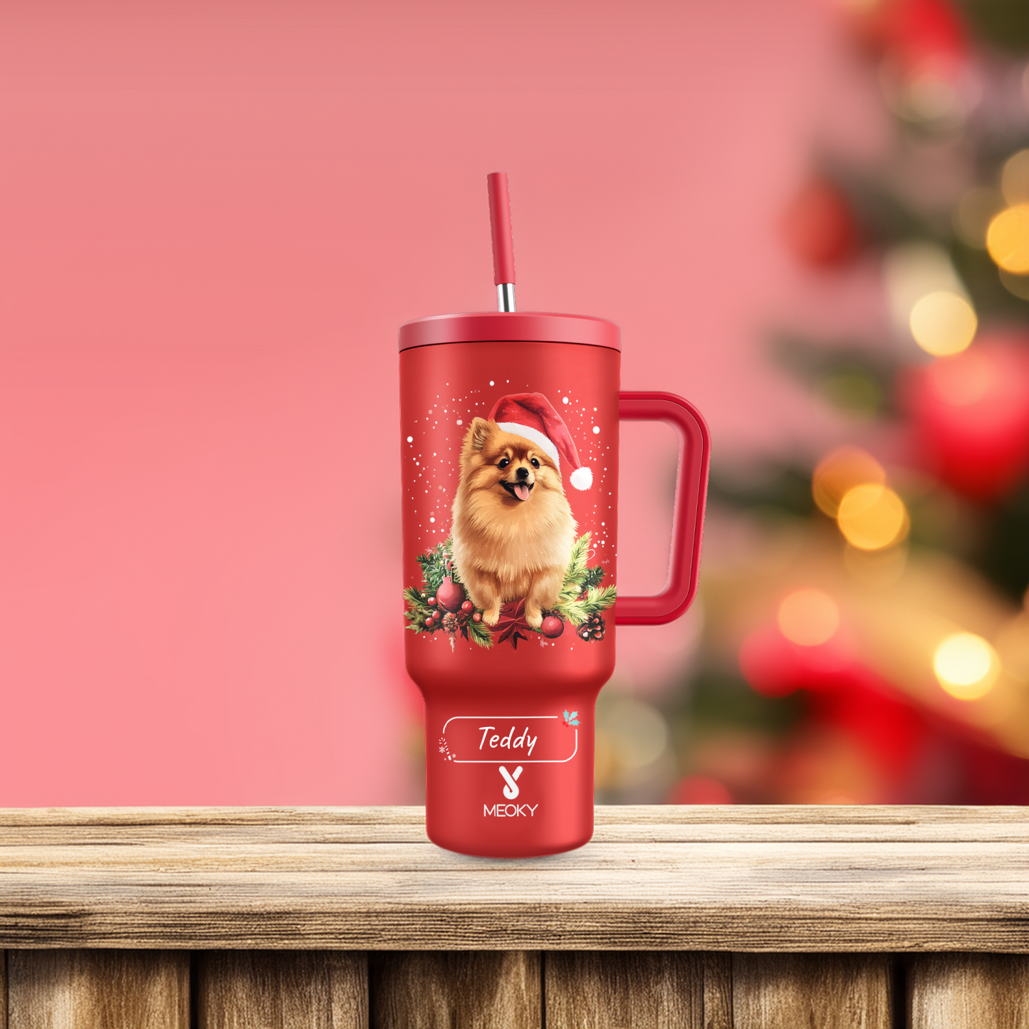 Spend Christmas With Your Funny Dog! - Customized 40oz Tumbler With Straw - Merry Christmas!