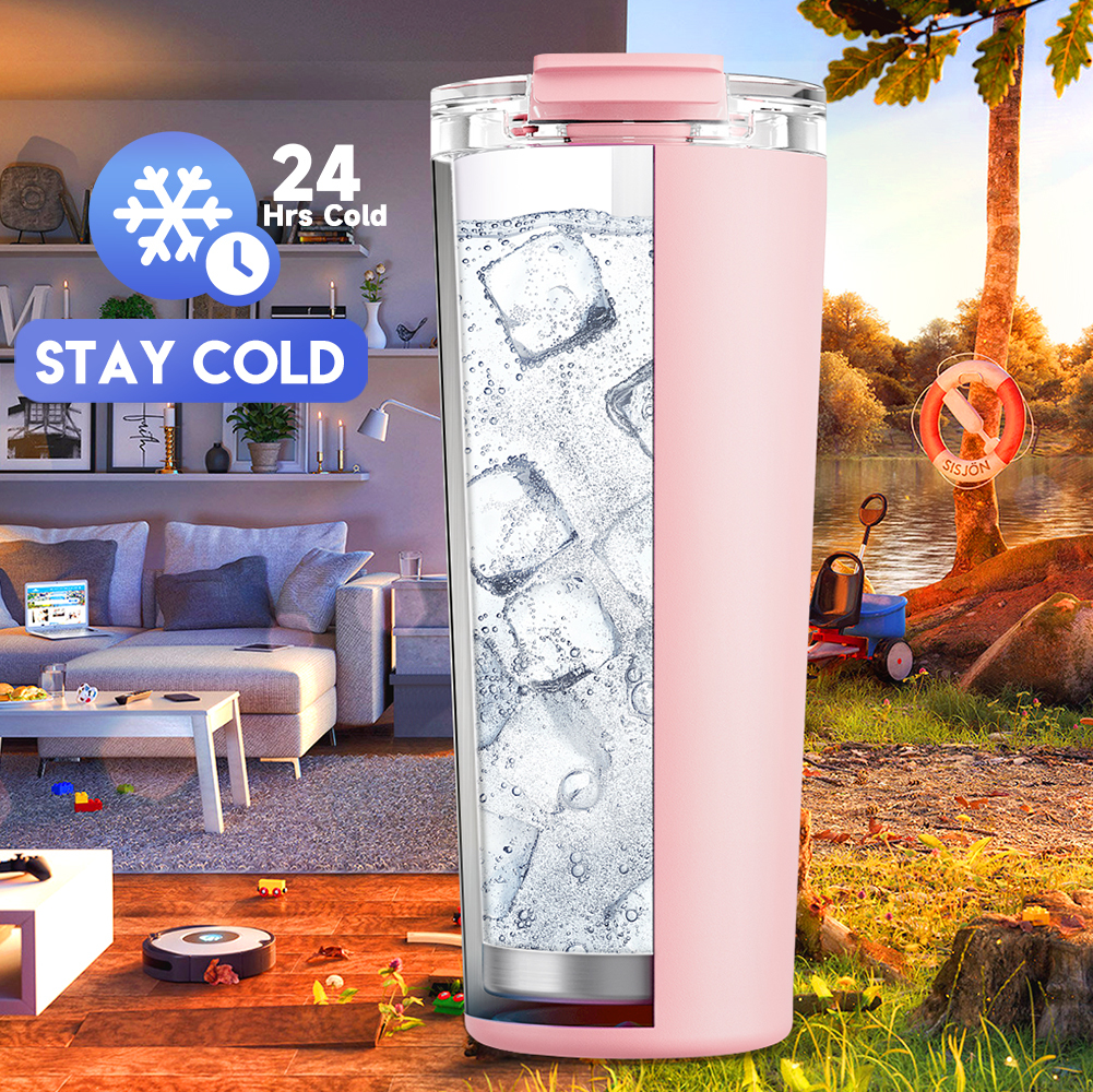 24oz cold cup 2 in 1 lid pure light pink