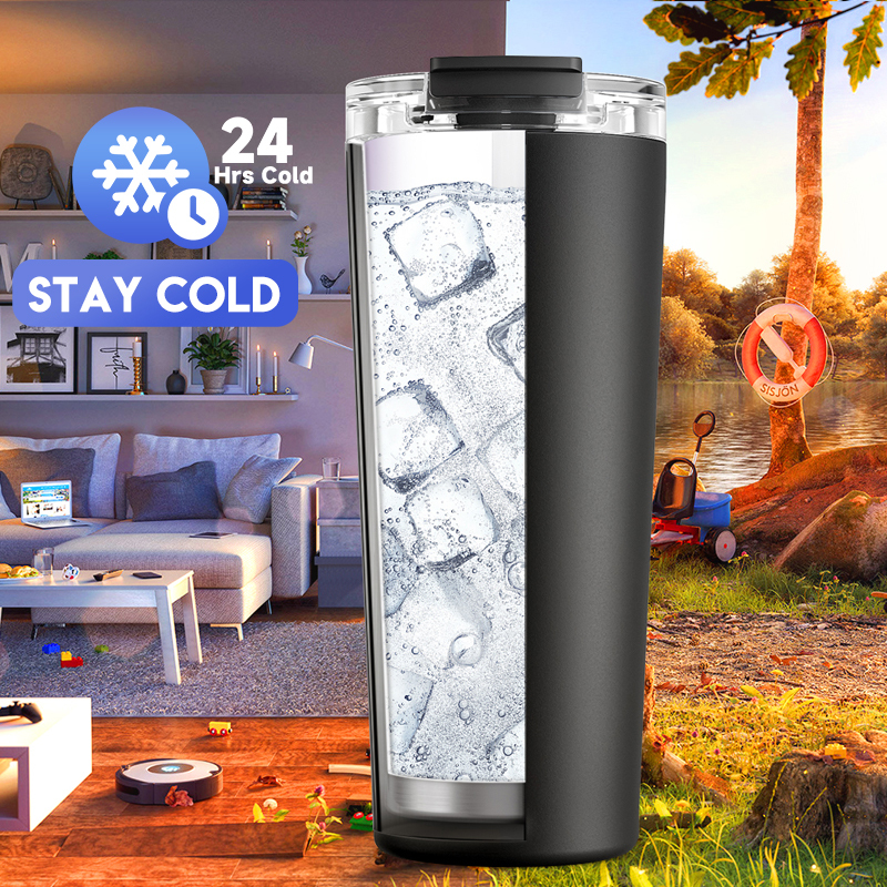 24oz cold cup 2 in 1 lid pure black