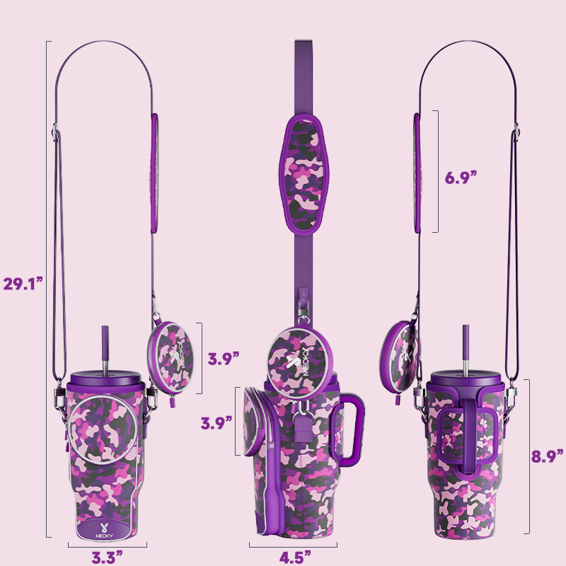 tumbler cup bag purple camouflage