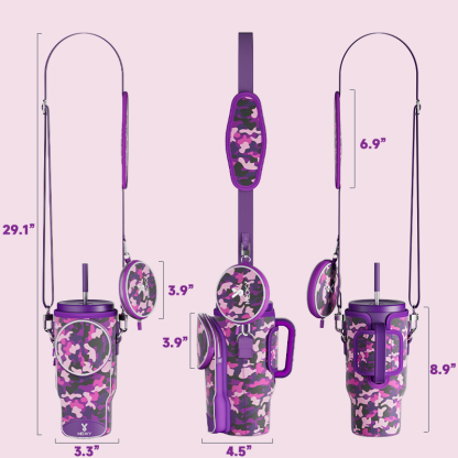 tumbler cup bag purple camouflage