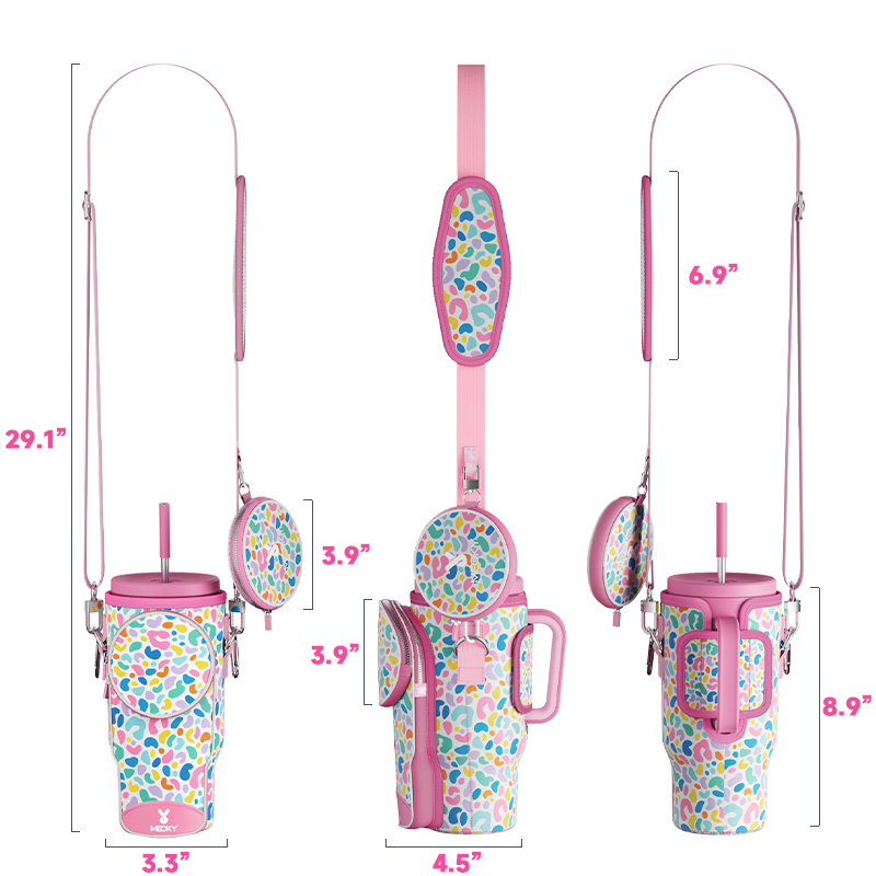 tumbler cup bag color leopard