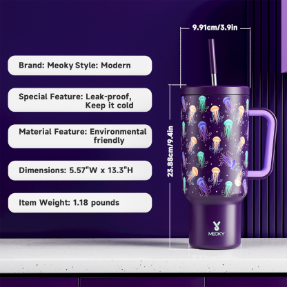 40oz Tumbler With Straw Glow Medusas