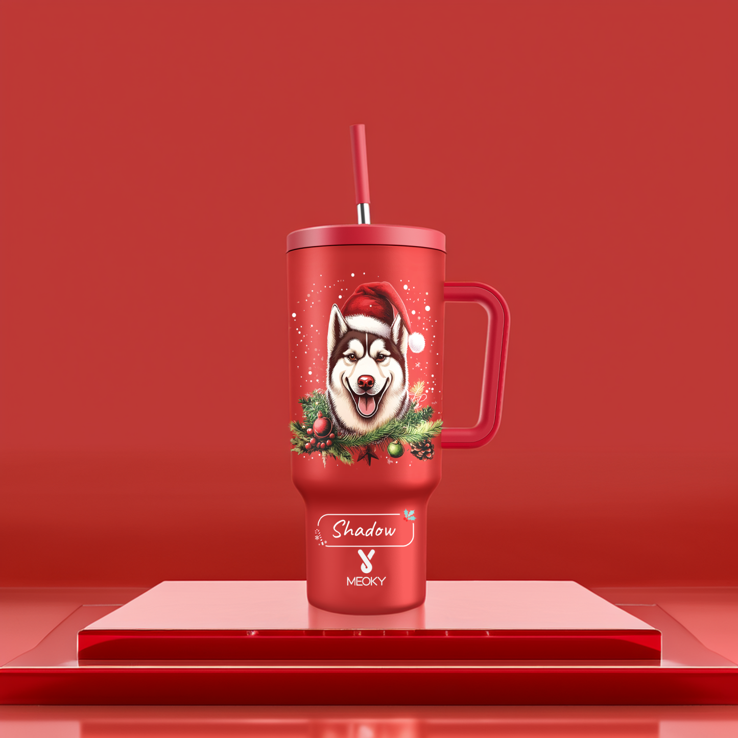 Spend Christmas With Your Funny Dog! - Customized 40oz Tumbler With Straw - Merry Christmas!