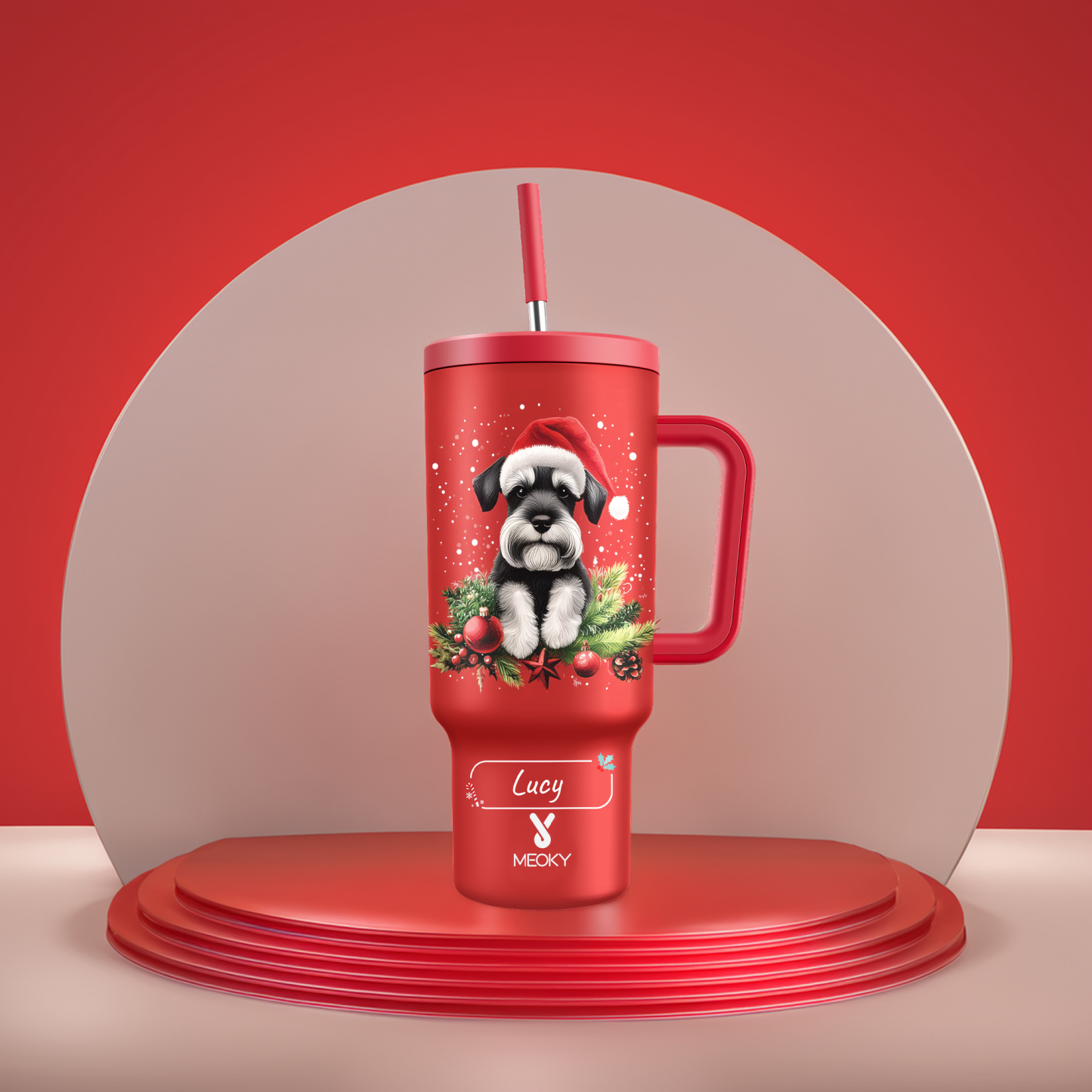 Spend Christmas With Your Funny Dog! - Customized 40oz Tumbler With Straw - Merry Christmas!
