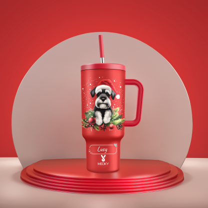 Spend Christmas With Your Funny Dog! - Customized 40oz Tumbler With Straw -  Merry Christmas!
