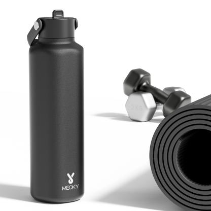 24oz hexagonal water bottle pure black
