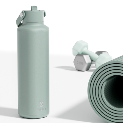 24oz hexagonal water bottle pure green