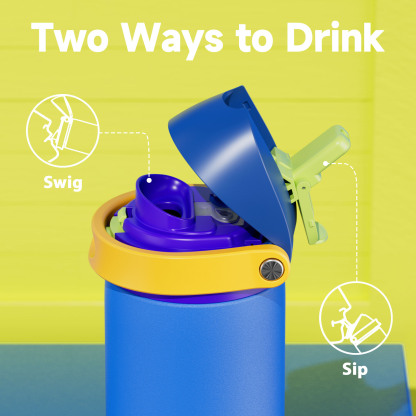 24oz Dual Spout Bounce Water Bottle-Sapphire