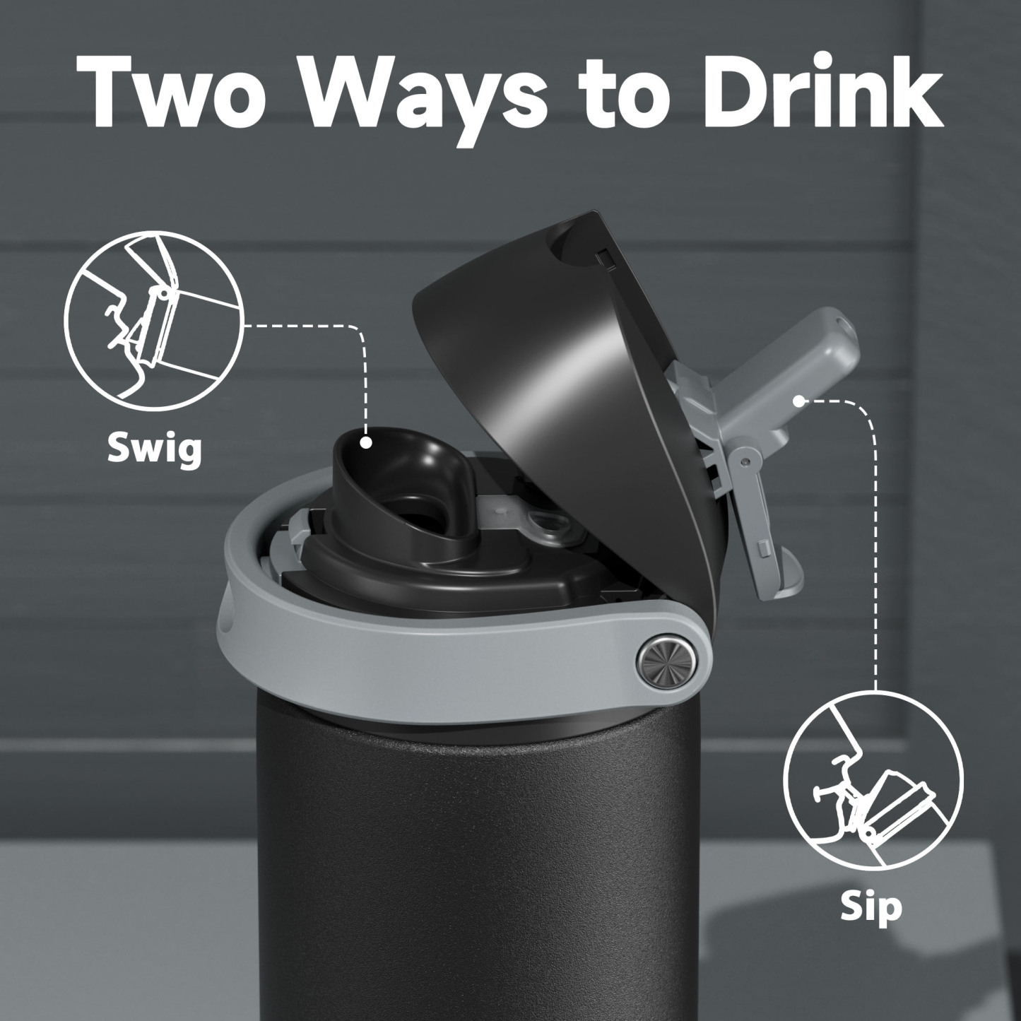 24oz Dual Spout Bounce Water Bottle-Night