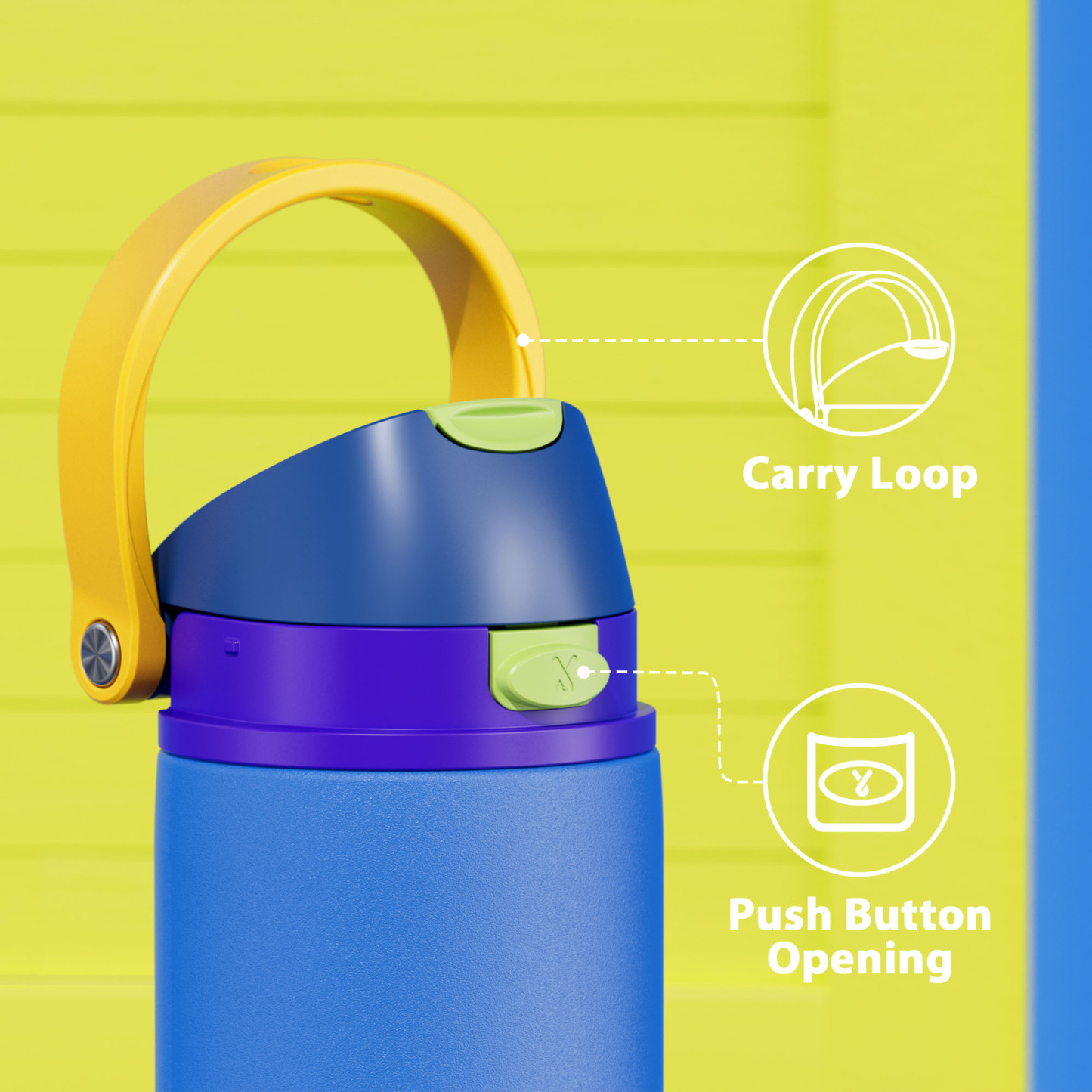 24oz Dual Spout Bounce Water Bottle-Sapphire