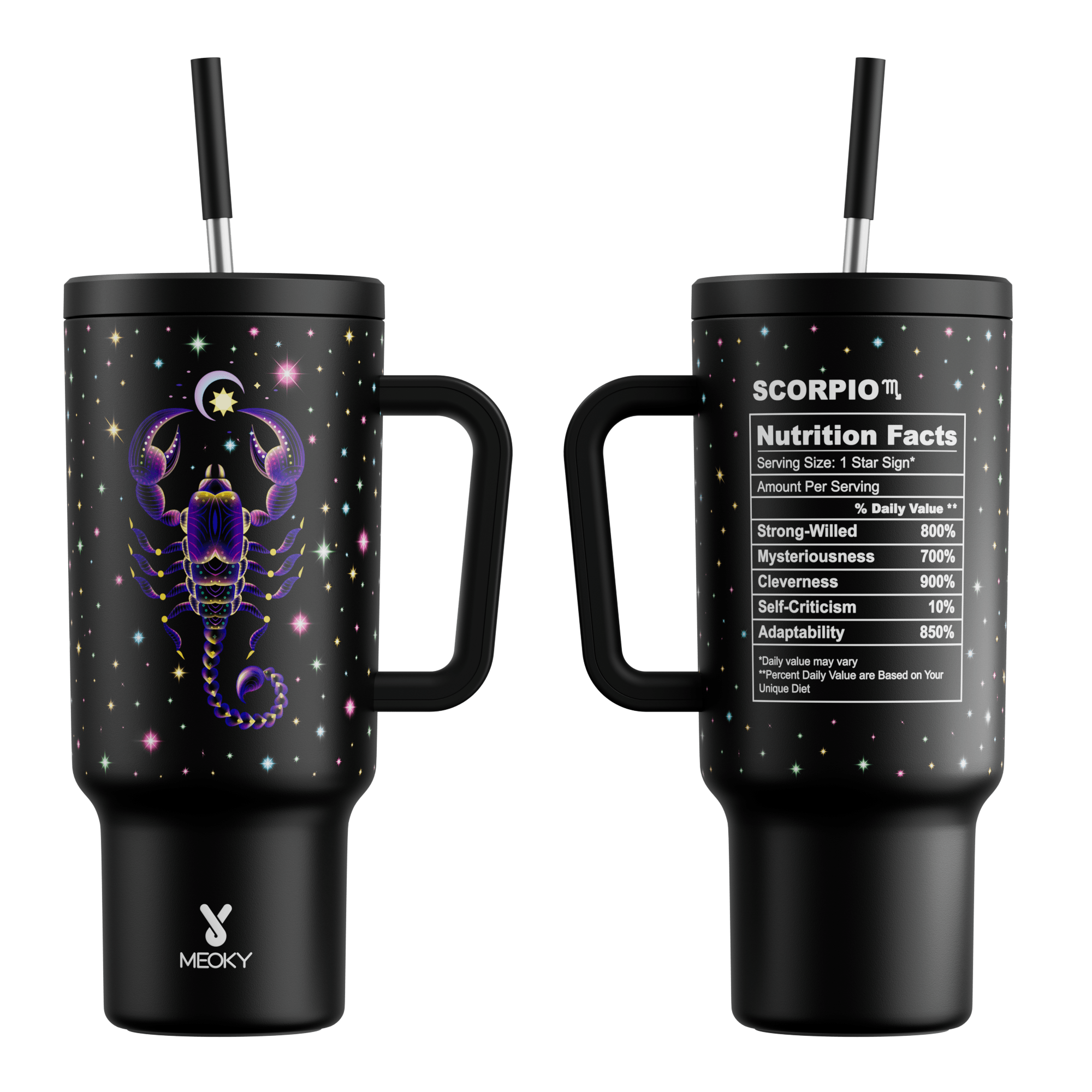 40oz Tumbler With Straw Zodiac Collection-SCORPIO