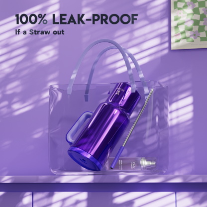 40oz Tumbler With Straw Mirrors Collection-Purple