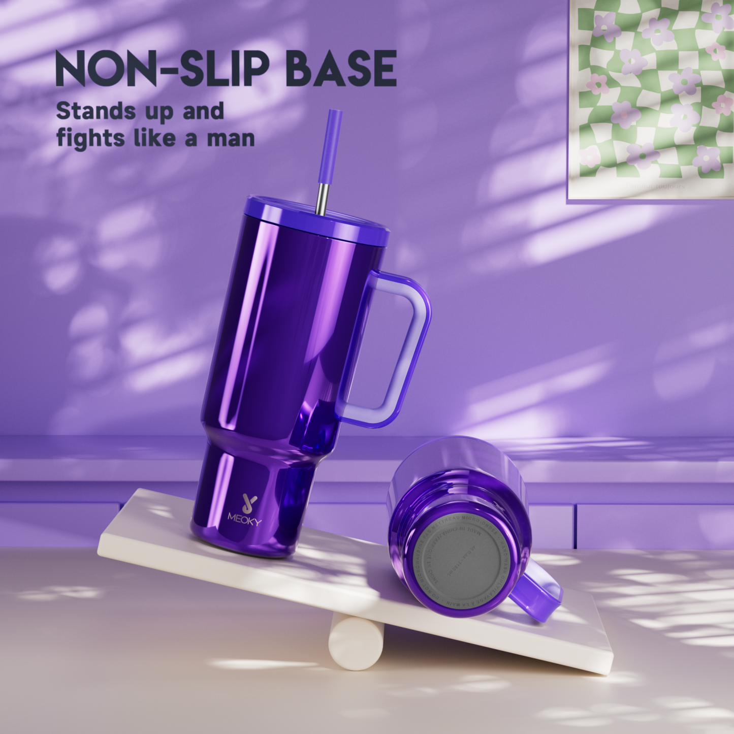 40oz Tumbler With Straw Mirrors Collection-Purple