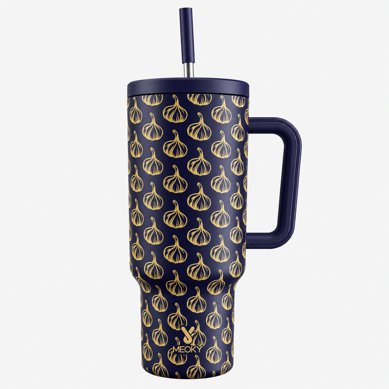 MEOKY 40oz Stainless Steel Insulated Tumbler with Handle and Straw