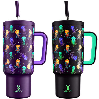 MEOKY 40oz Glow-in-the-Dark Jellyfish Tumbler