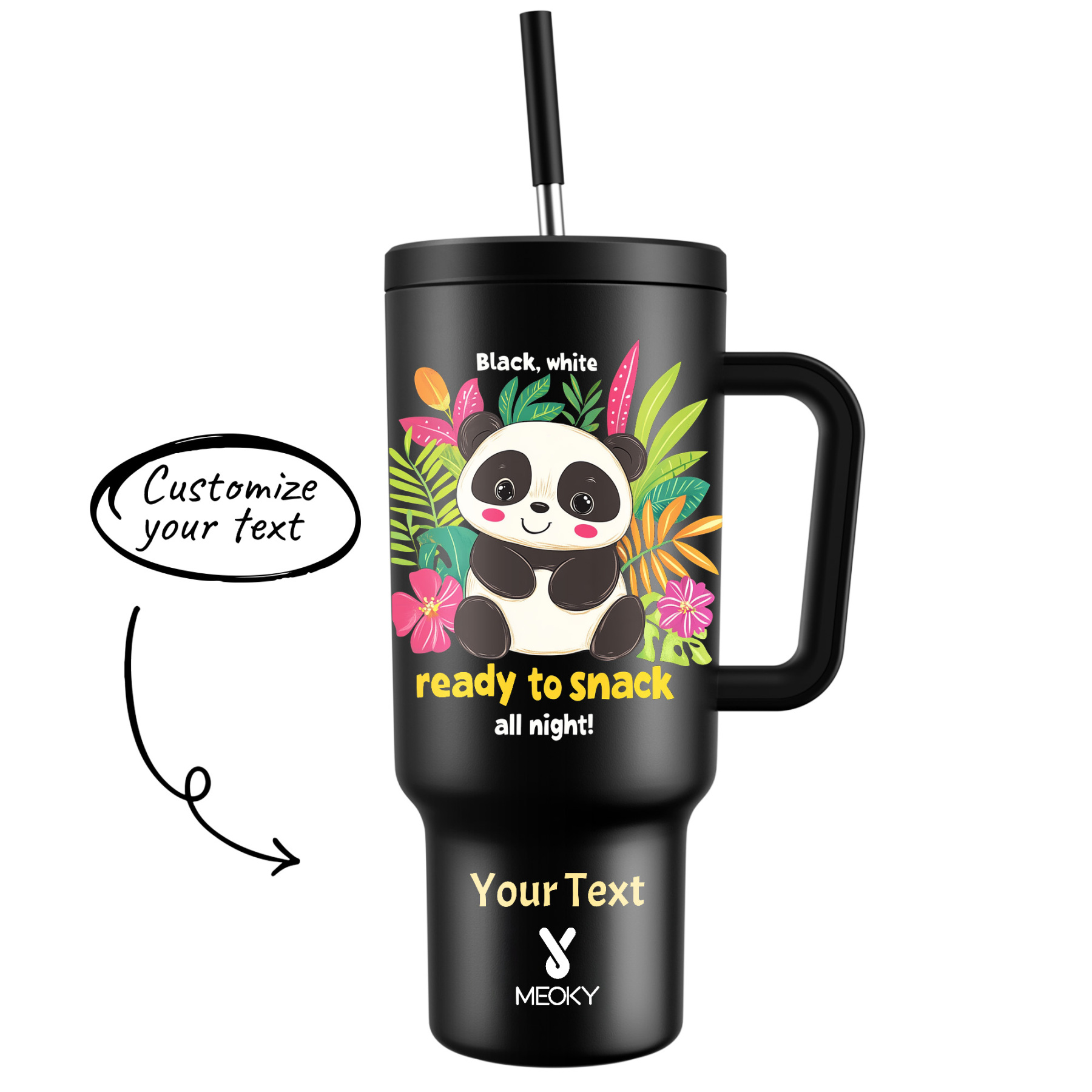 40oz Tumbler With Straw Customized - Cartoon Animals Collection - Gifts for yourself, family, friends, lovers!