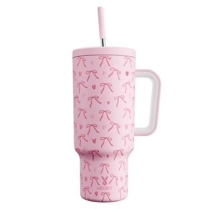 40oz Tumbler With Straw Bow Tie