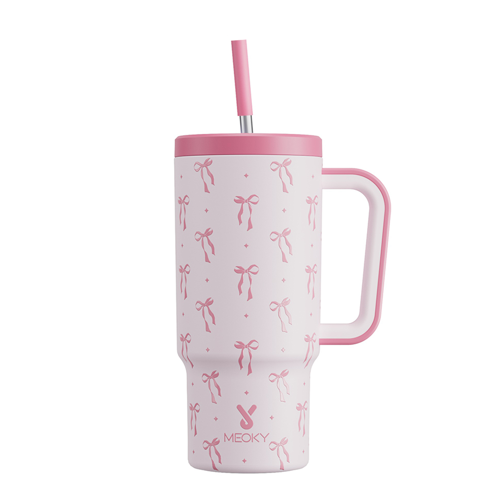 24oz Tumbler With Straw Luminous Series-Bow Tie