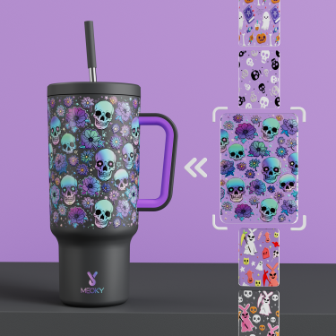 40oz Tumbler With Straw Customized - Custom Halloween - Happy Howl-o'-ween! Trick-or-treat! - Gifts for yourself, friends, family and lover - Five fonts for you to choose!