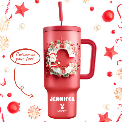Merry Christmas! - Custom Christmas Alphabet and Text!  -  40oz Tumbler With Straw Customized - Gifts for yourself, family, friends, lovers!