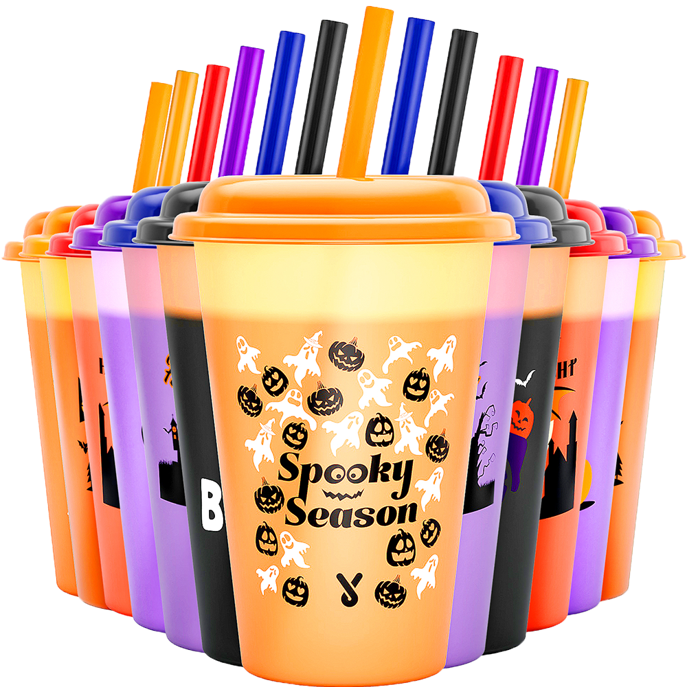 Color Changing Cups With Straw Halloween Collection