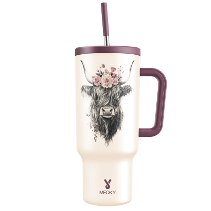 40oz Tumbler With Straw Highland-Cow