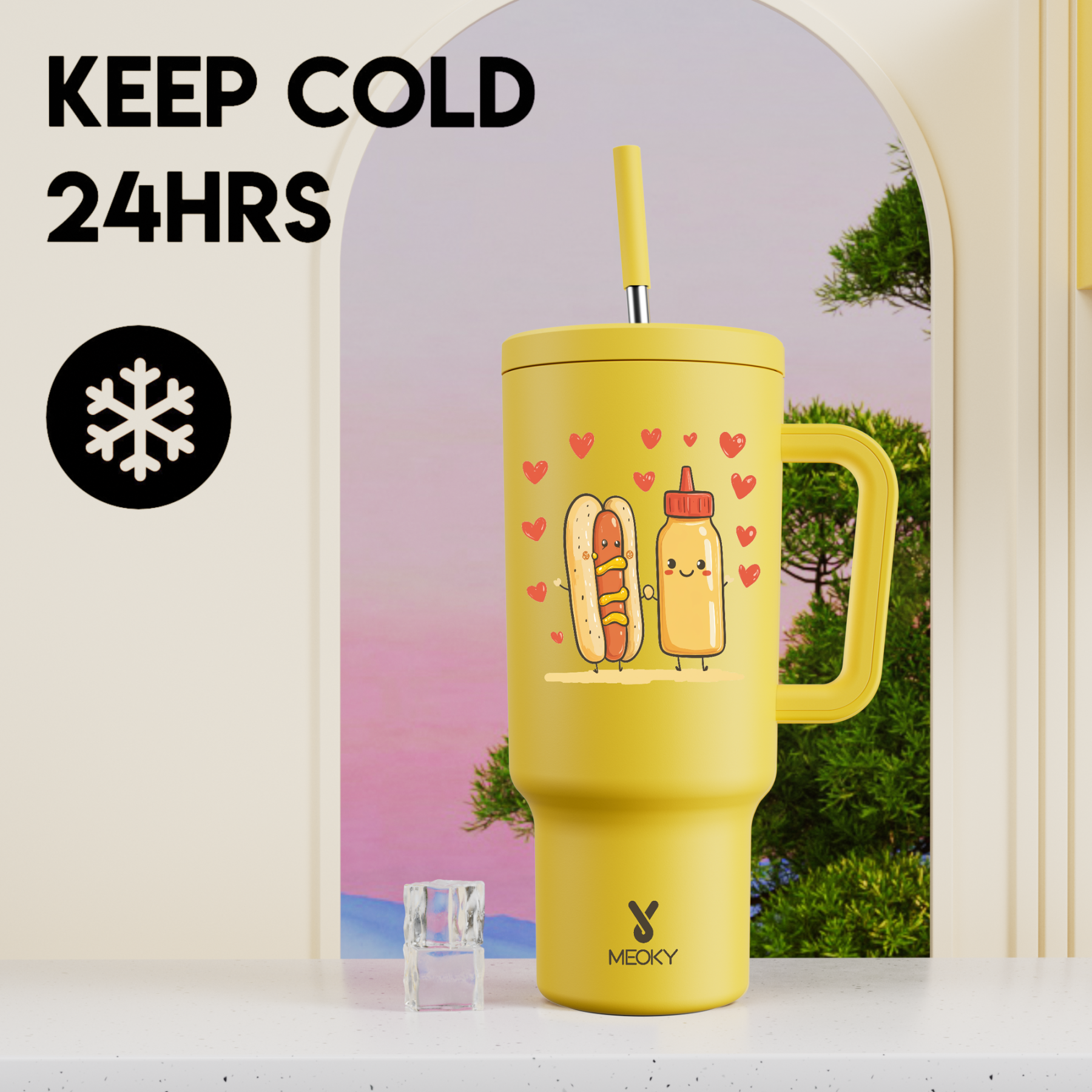 40oz Tumbler With Straw Customized - Some Connections Are Simply Inseparable - Just Like Hot Dogs And Mustard!