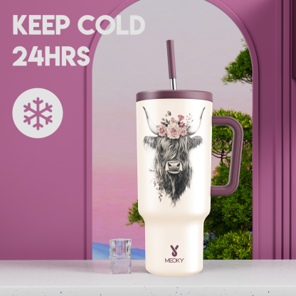 Highland Cow Collection - Customized 40oz Tumbler With Straw - Gifts for yourself, family, friends, lovers!