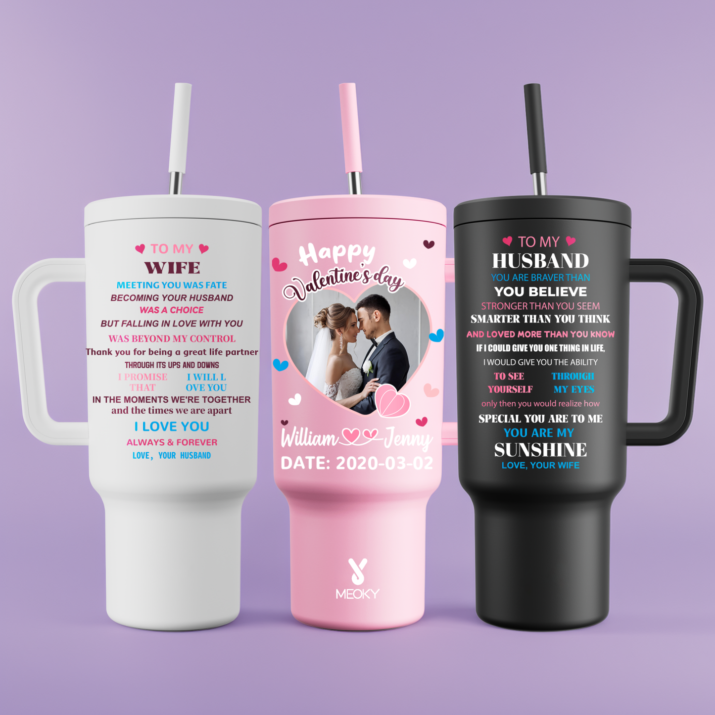 A Love Letter To Her - Customized 40oz Tumbler With Straw - Best Valentine's Day Gifts for Loved Ones