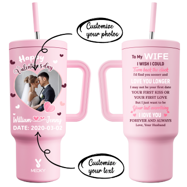 A Love Letter To Her - Customized 40oz Tumbler With Straw - Best Valentine's Day Gifts for Loved Ones