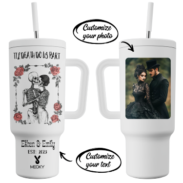 Till Death Do Us Part  - Customized 40oz Tumbler With Straw - Best Valentine's Day Gifts for Loved Ones