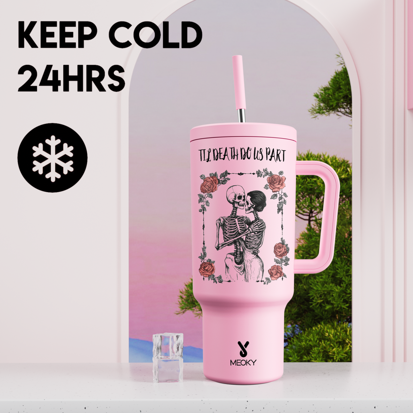 Till Death Do Us Part - Customized 40oz Tumbler With Straw - Best Valentine's Day Gifts for Loved Ones