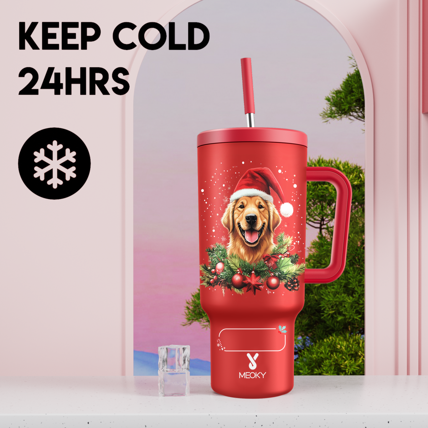 Spend Christmas With Your Funny Dog! - Customized 40oz Tumbler With Straw - Merry Christmas!