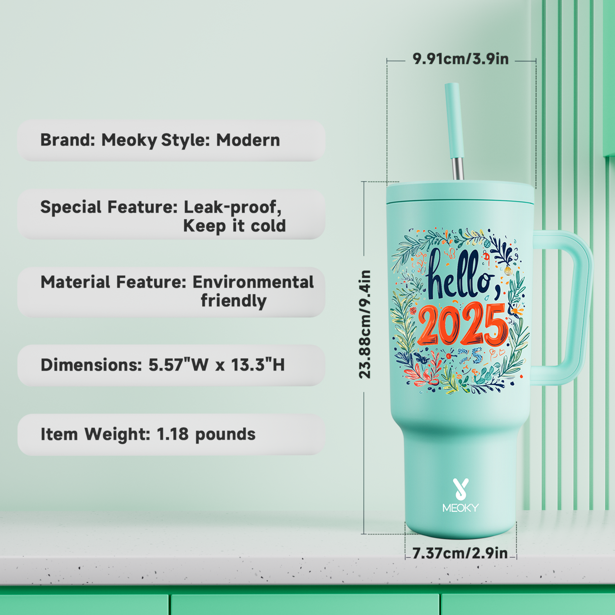 Happy 2025 New Year ! - Customized 40oz Tumbler With Straw - Gifts for yourself, family, friends, lovers!