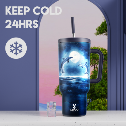  Moonlight Ocean - Customized 40oz Tumbler With Straw -Gifts for yourself, family, friends, lovers!