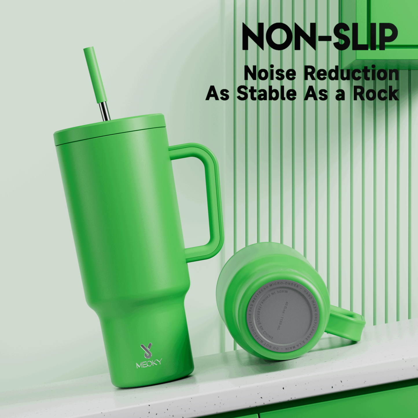40oz Tumbler With Straw Monochrome Collection-Dark Green