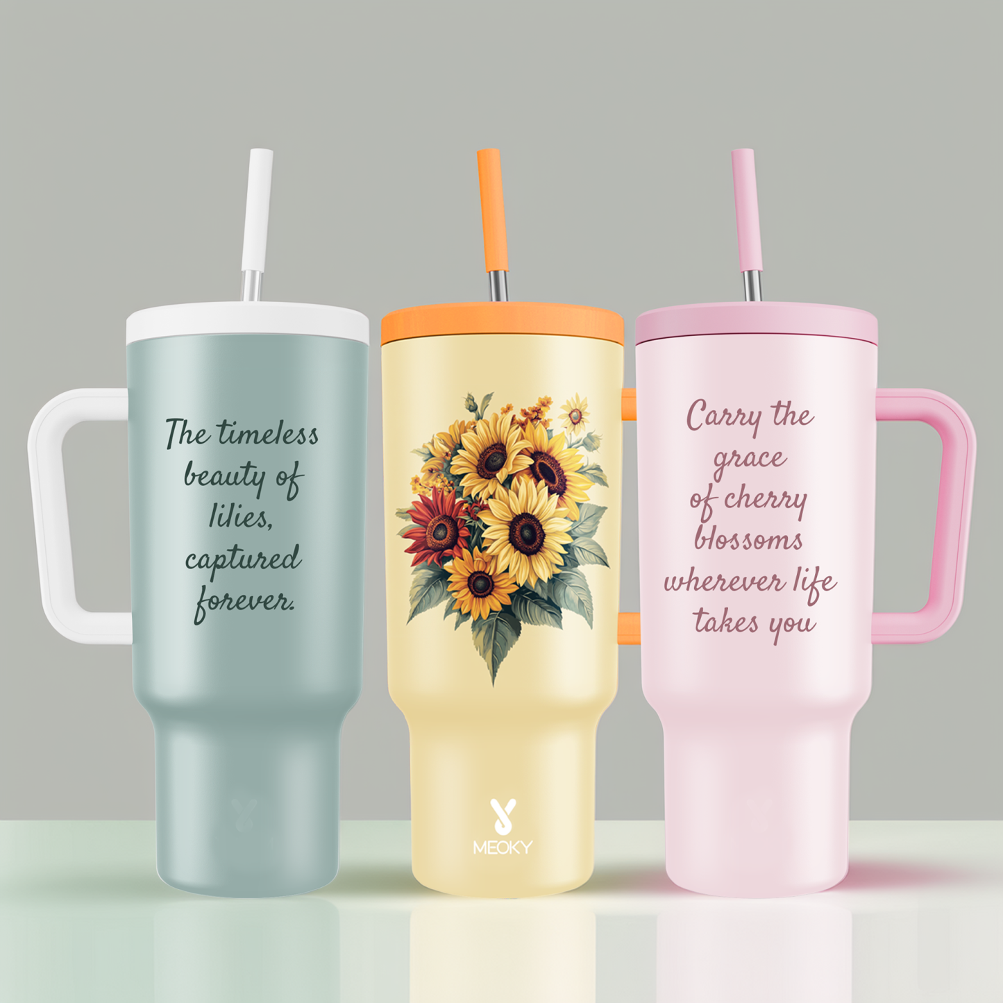 Flowers Collection - Customized 40oz Tumbler With Straw - The perfect gift for Loved ones, relatives, friends !