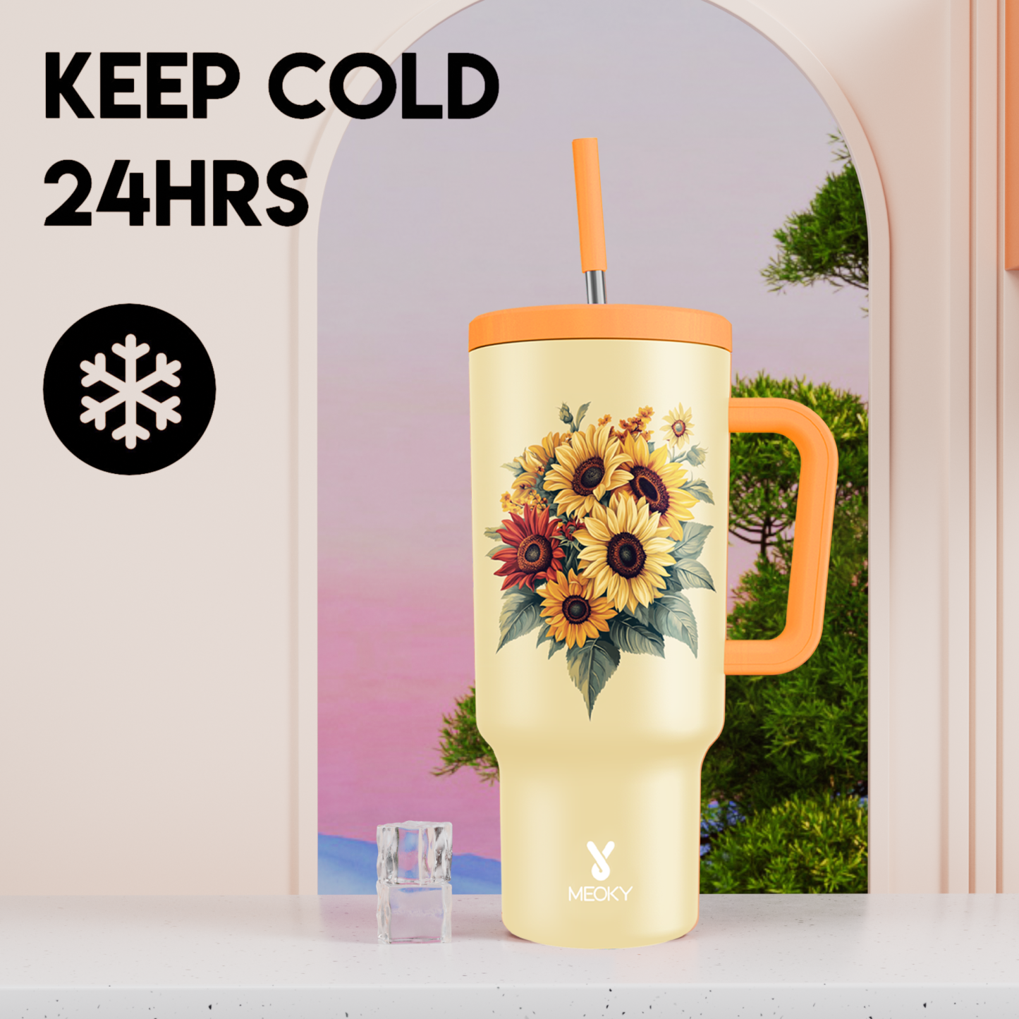 Flowers Collection - Customized 40oz Tumbler With Straw - The perfect gift for Loved ones, relatives, friends !