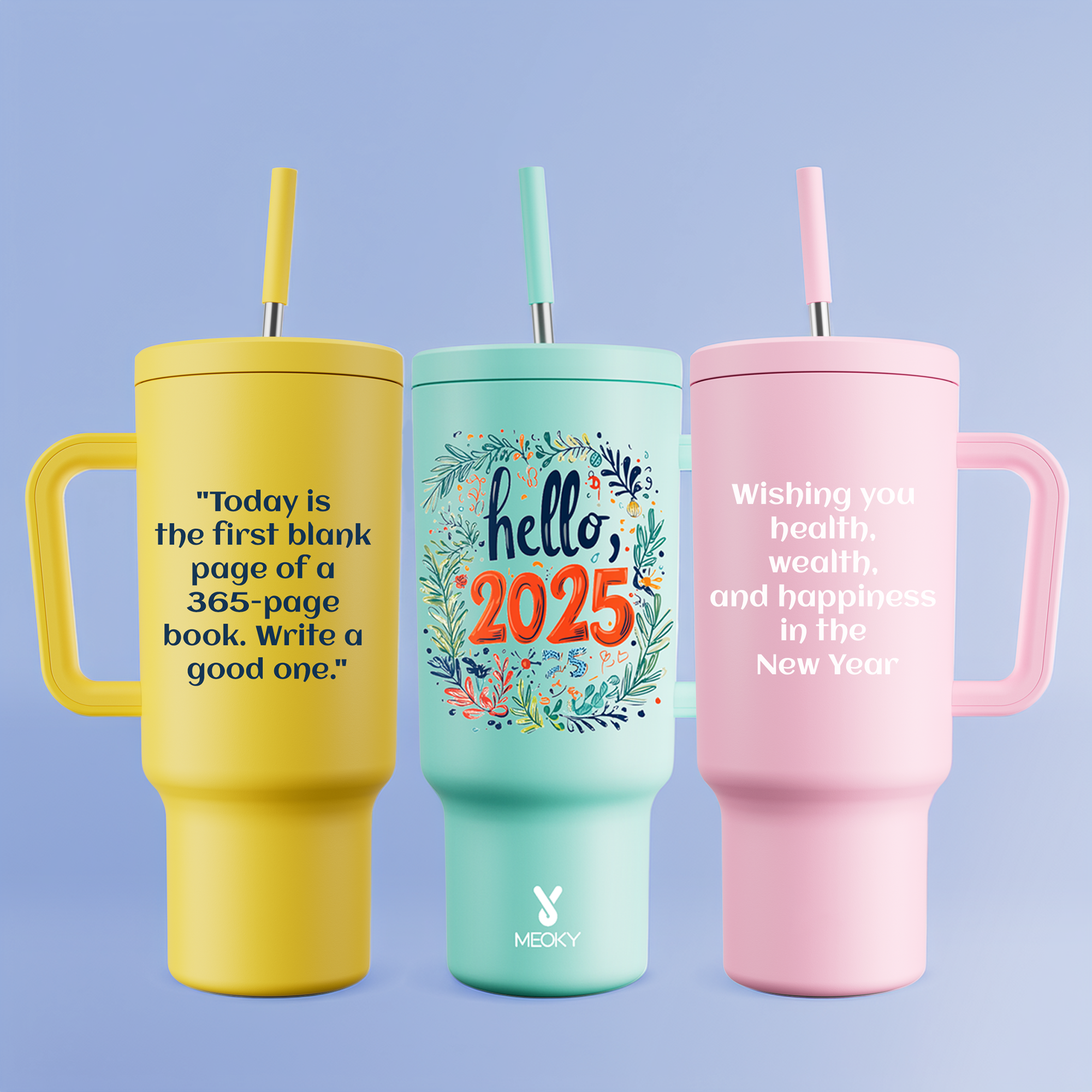 Happy 2025 New Year ! - Customized 40oz Tumbler With Straw - Gifts for yourself, family, friends, lovers!
