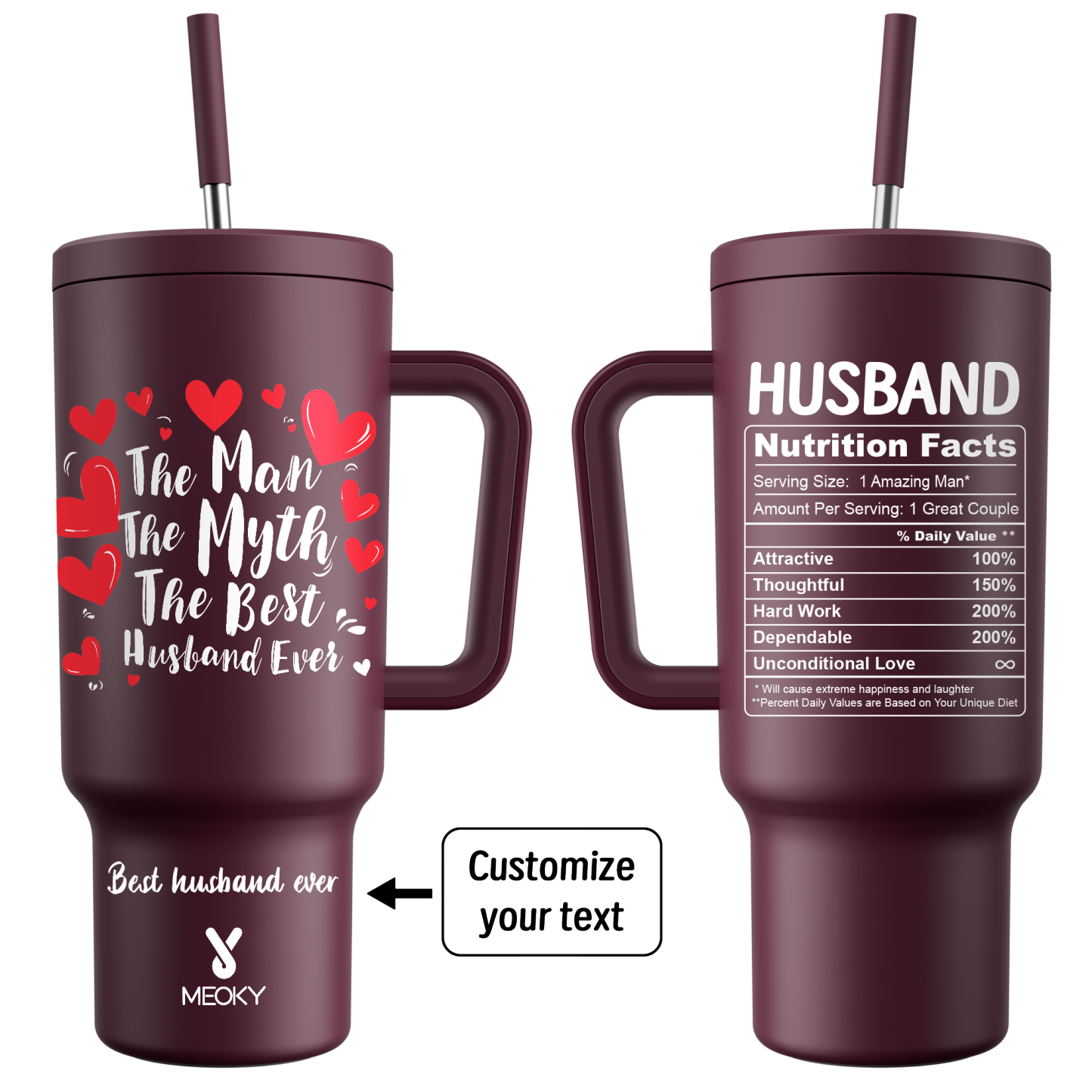 The Perfect Warm Gift for Husband! - Customized 40oz Tumbler With Straw