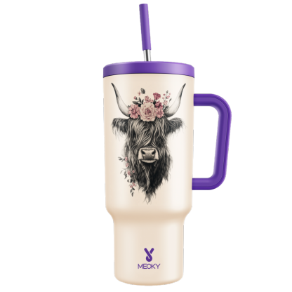 40oz Tumbler With Straw Highland-Cow