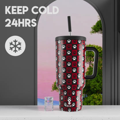 Puppy Paw - Customized 40oz Tumbler With Straw - The perfect gift for Loved ones, relatives, friends !