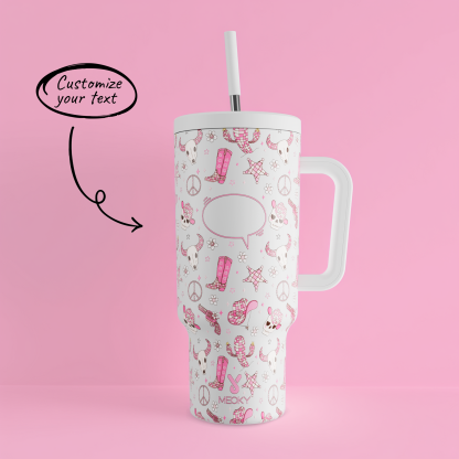 Cowboy Boot - Customized 40oz Tumbler With Straw - The perfect gift for Loved ones, relatives, friends !